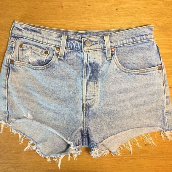 Levi's Pants - Levi’s 501 Jean shorts 28 button-fly light wash distressed